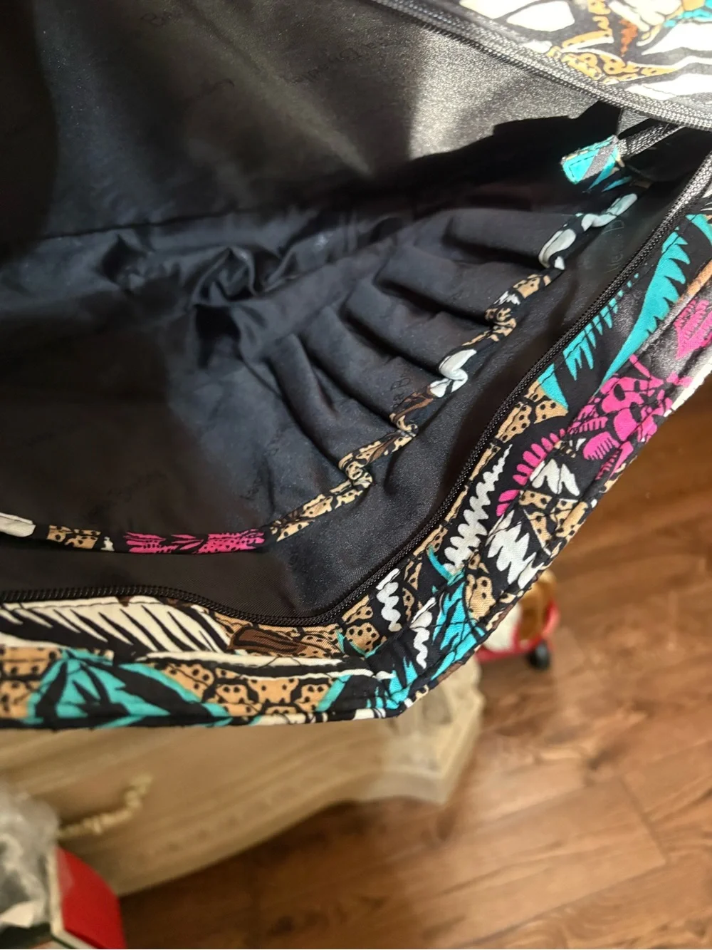 Vera Bradley Floral Laptop Crossbody in Teal, Pink & Brown